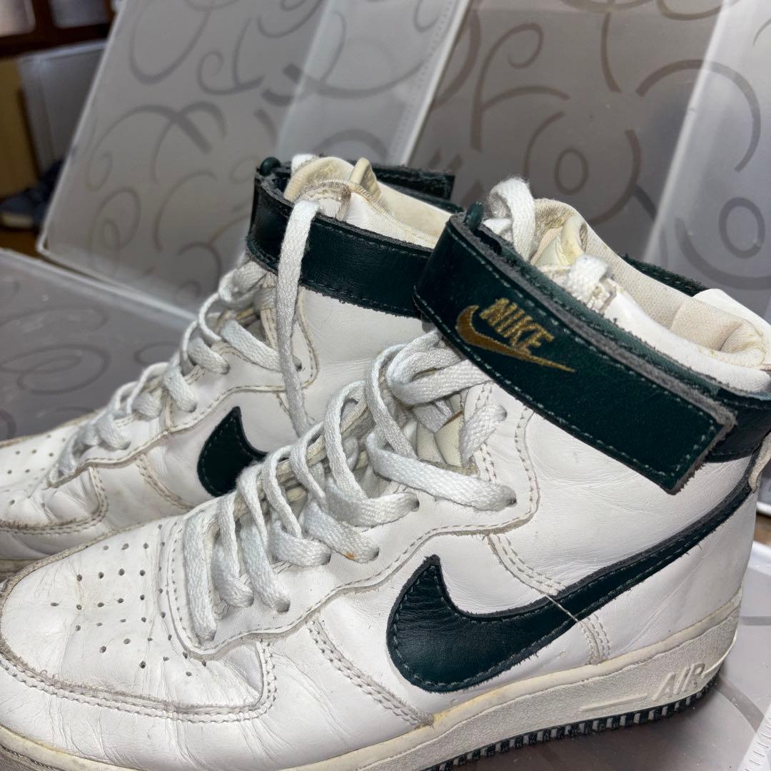 Nike Air force1 ハイカットシューズ ホワイト/グリーン