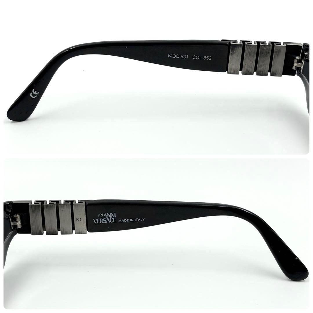 ヴェルサーチ サングラス グレカ模様 ブラック シルバー金具 y2k 00s