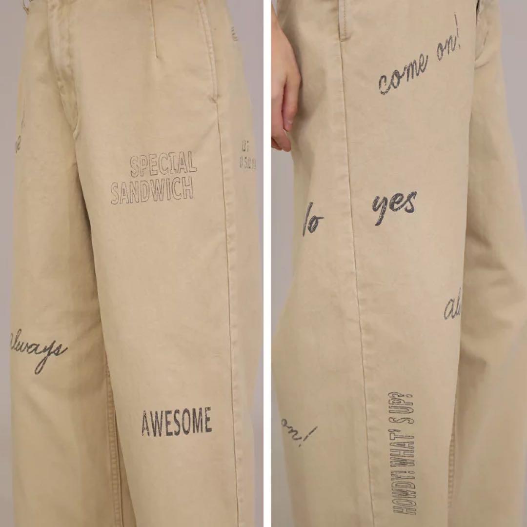 今期Le Melange ロゴ入りチノパン　マレットメット