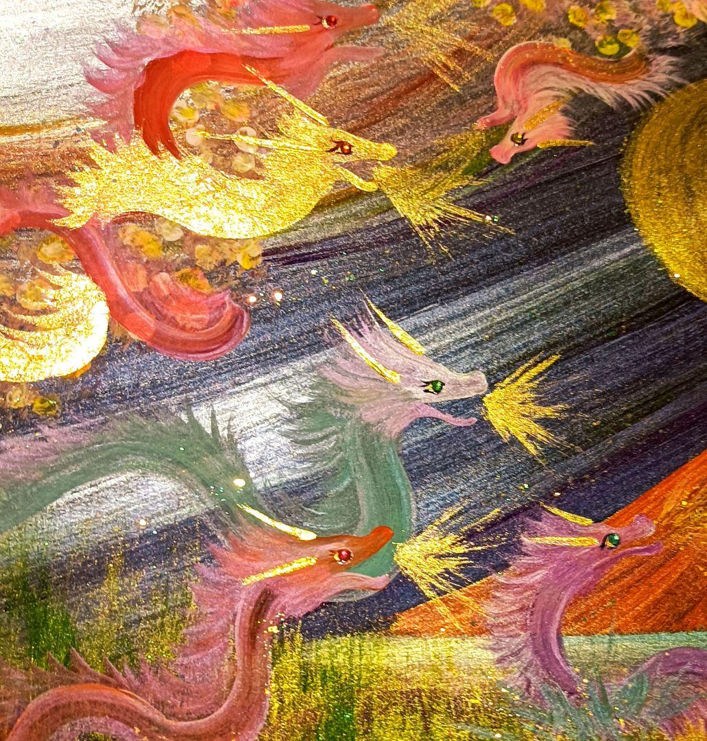 ともちゃん ＃❀九頭龍最高神赤富士山絵画❀