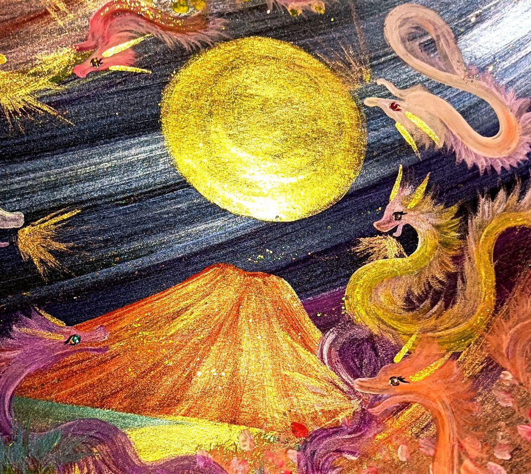 ともちゃん ＃❀九頭龍最高神赤富士山絵画❀