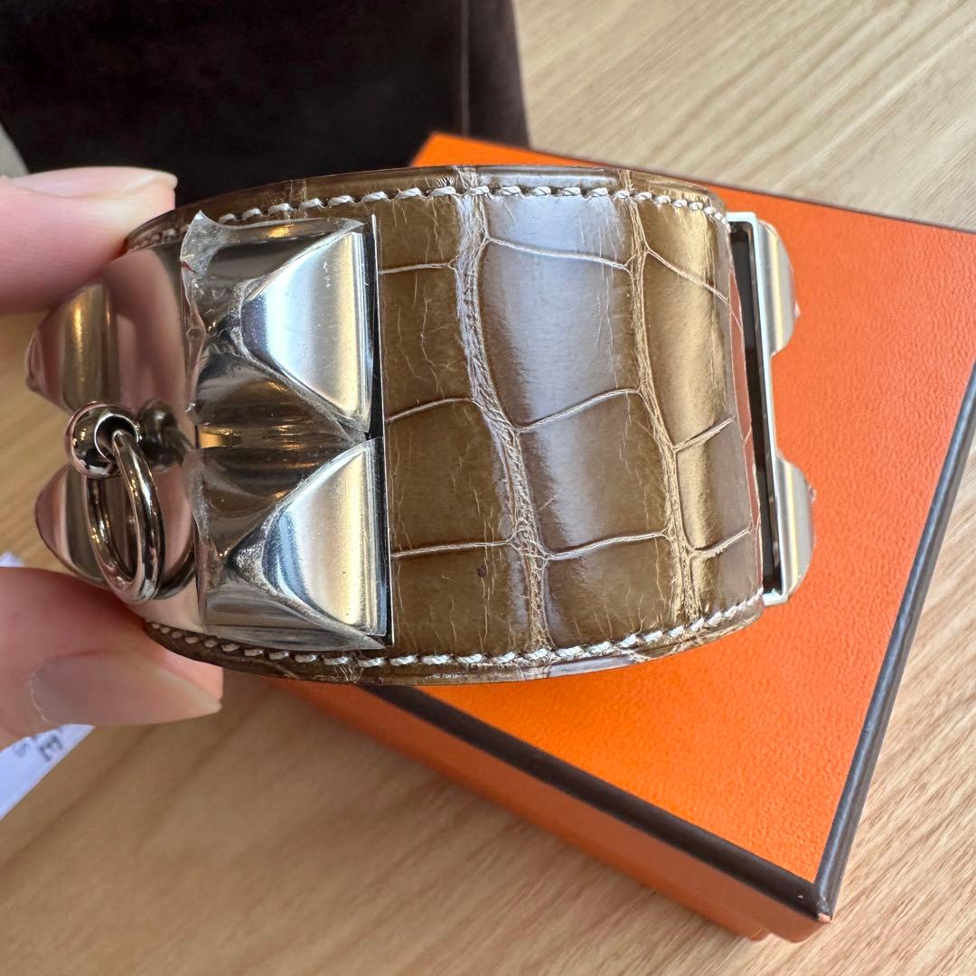 エルメス HERMES コリエドシアン 新品未使用 シルバー ブラウン T刻印