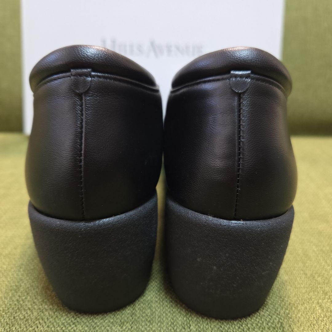 HILLS AVENUE 黒 オープントゥ フラットシューズ