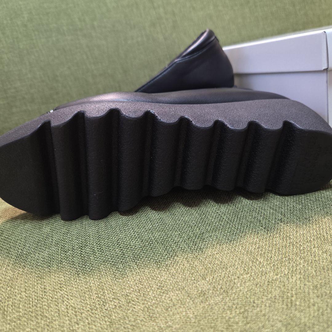 HILLS AVENUE 黒 オープントゥ フラットシューズ