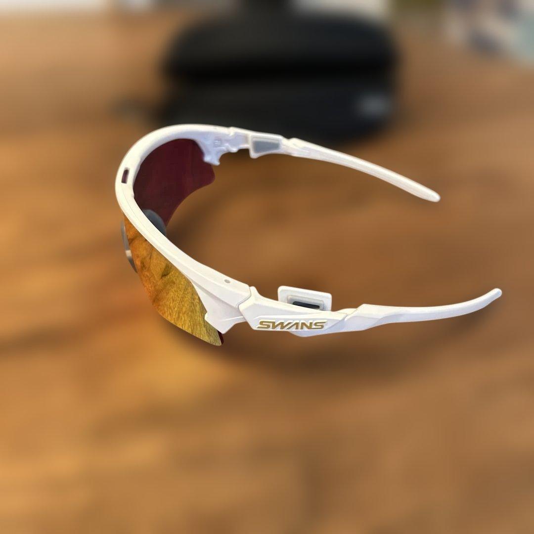 SWANS スポーツサングラス ホワイト/オレンジ/レッド