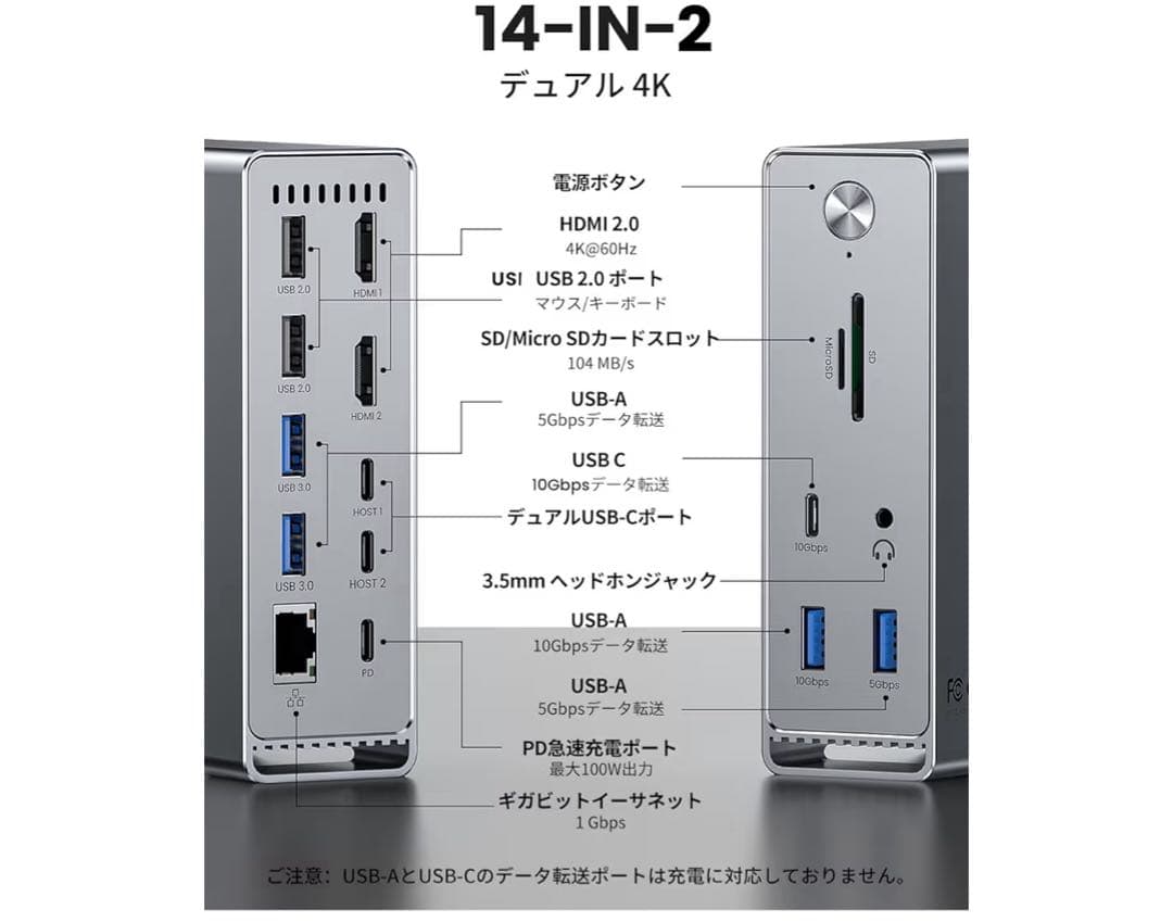 未開封Macbook Pro Air専用 14-IN-2 ドッキングステーション