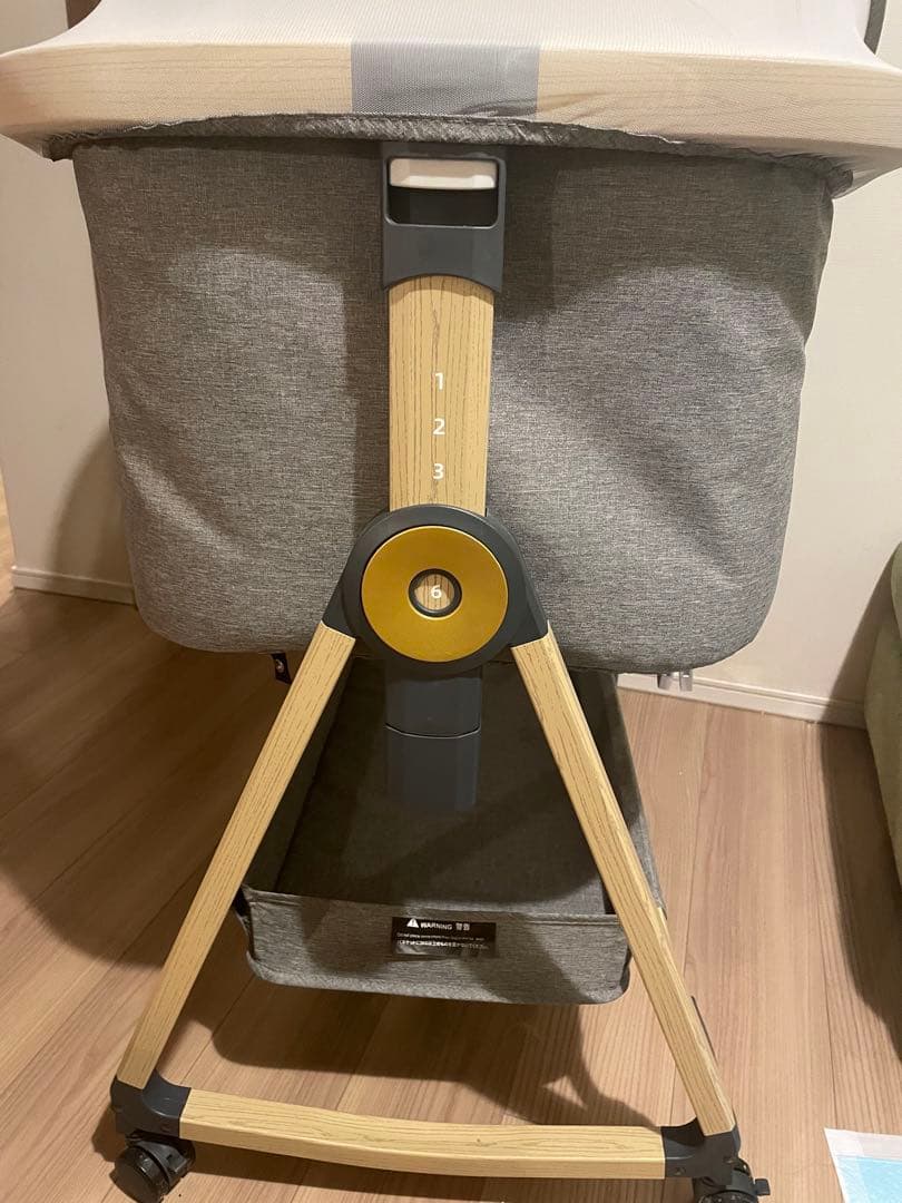 ベビーベッド/移動・折りたたみ可能/HZDMJ/グレー/説明書・付属品あり