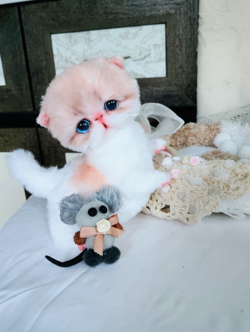 もちもちボディ♡エキゾチック子猫ちゃんとチュチュちゃん♡カゴ♡アートドール♡