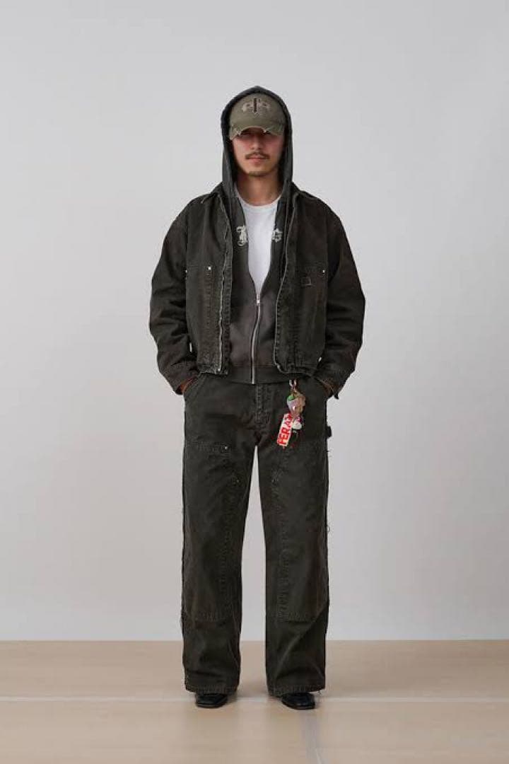 FI-Distressed Double Knee Pants （ブラック）