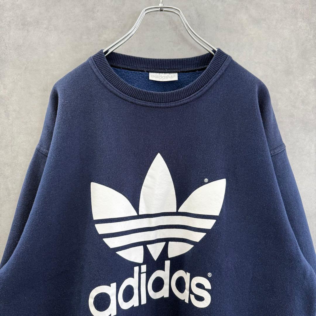 90s old adidas アディダス スウェットシャツ ネイビー M