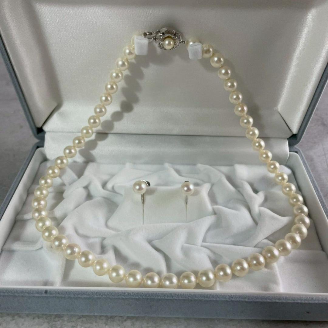 アコヤ真珠　2点セット ネックレス イヤリング 本真珠 シルバー　パール