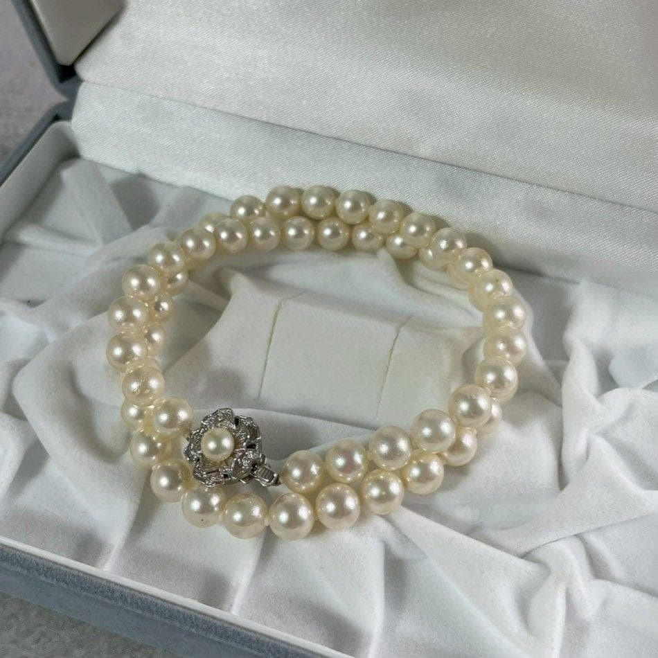 アコヤ真珠　2点セット ネックレス イヤリング 本真珠 シルバー　パール