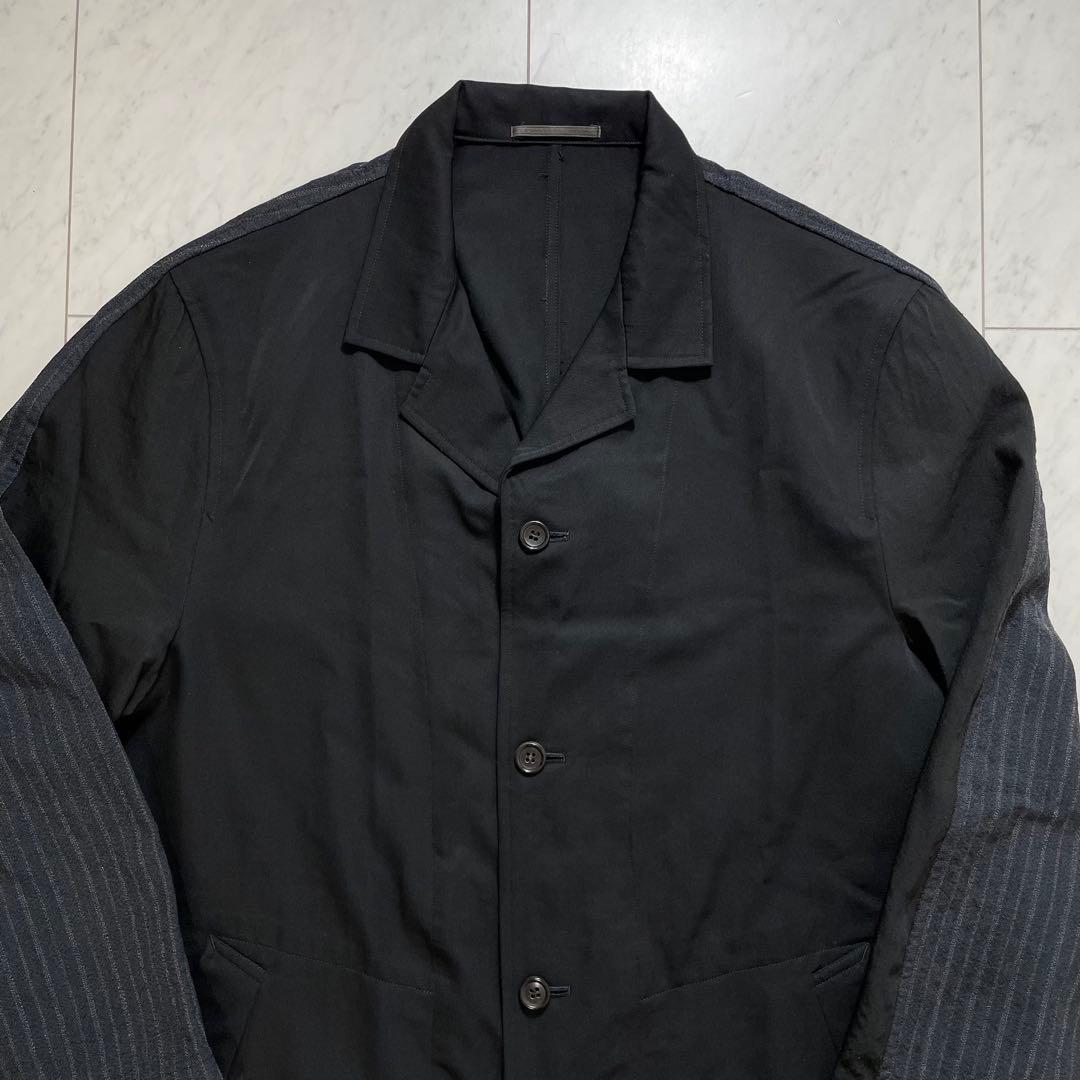 コムデギャルソンオムプリュス ロングコート 異素材切り替え AD1992 M 黒