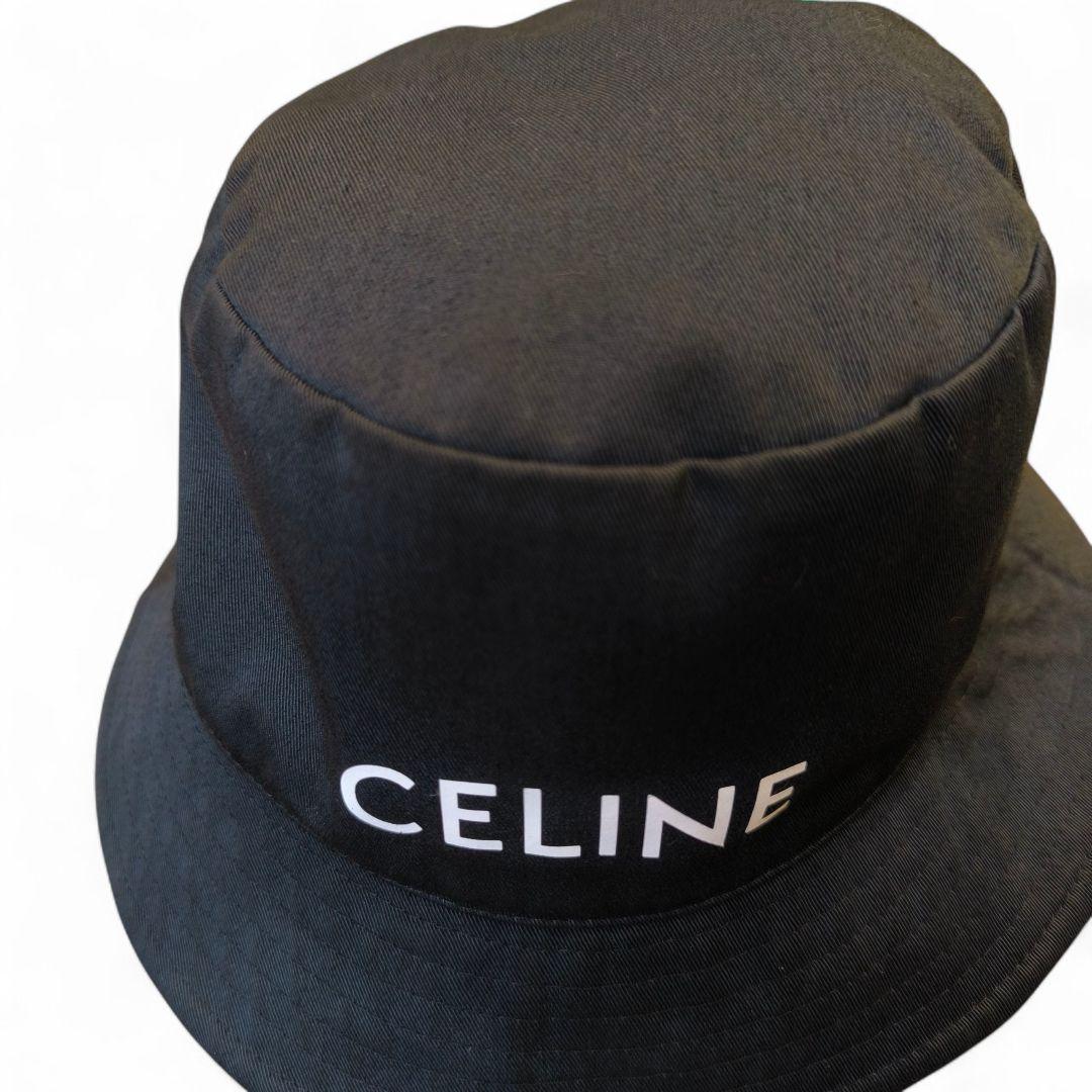 美品✨CELINE セリーヌ ロゴ バケットハット XL 63cm ブラック