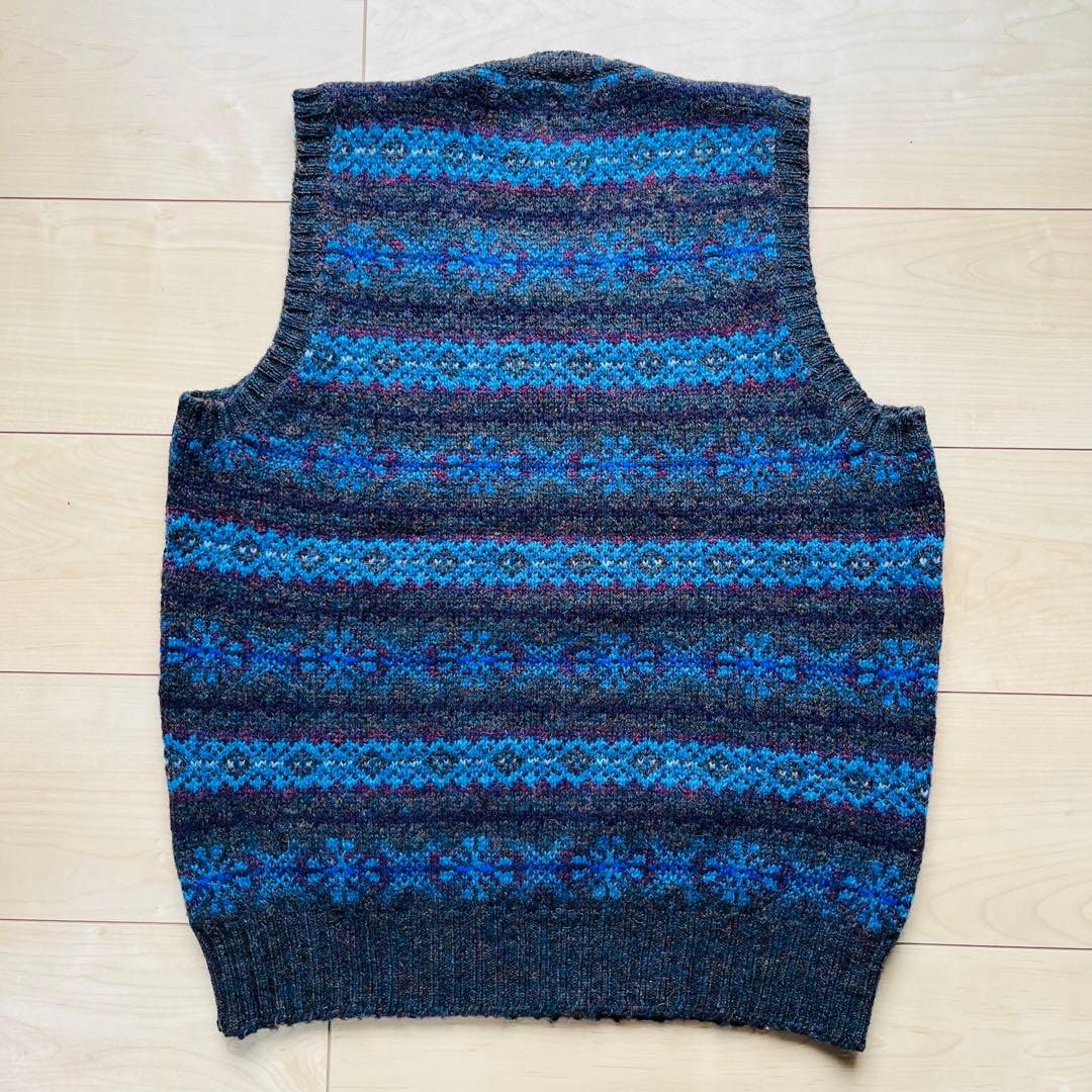 【SCAPA】×【Jamieson's】フェアアイル柄 ニットベスト Lサイズ