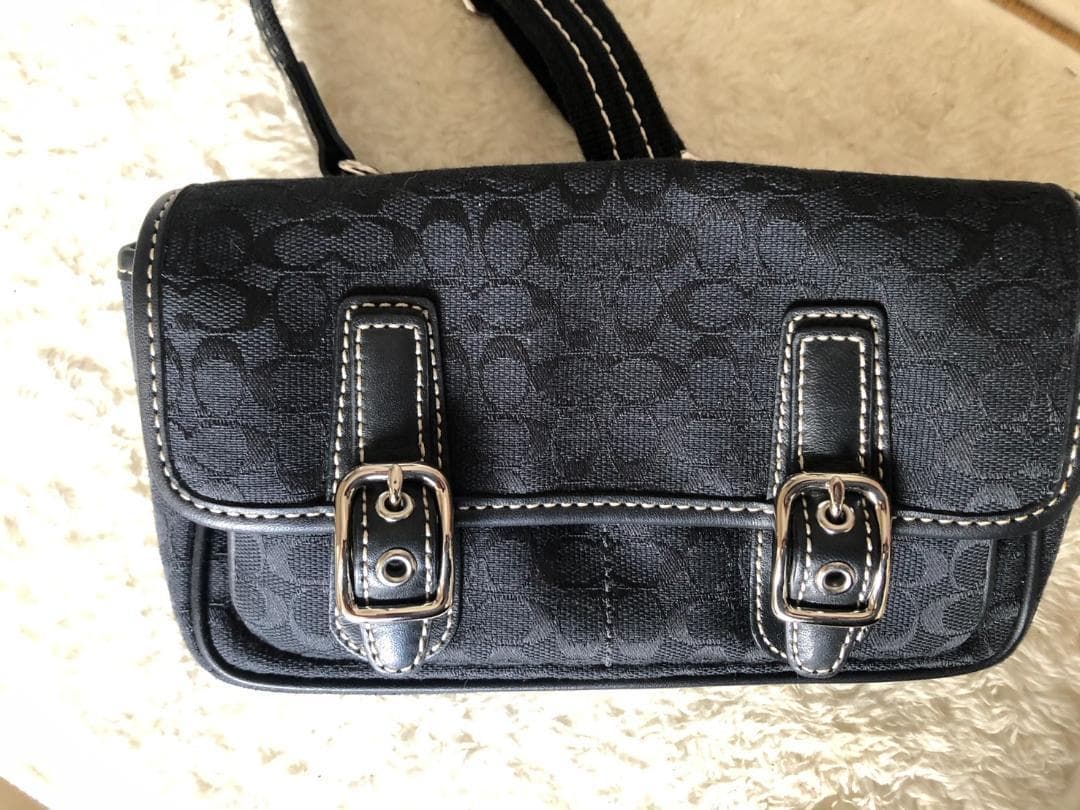 【未使用に近い】COACH　シグネチャー　ウエストバッグ+シューズケースのセット