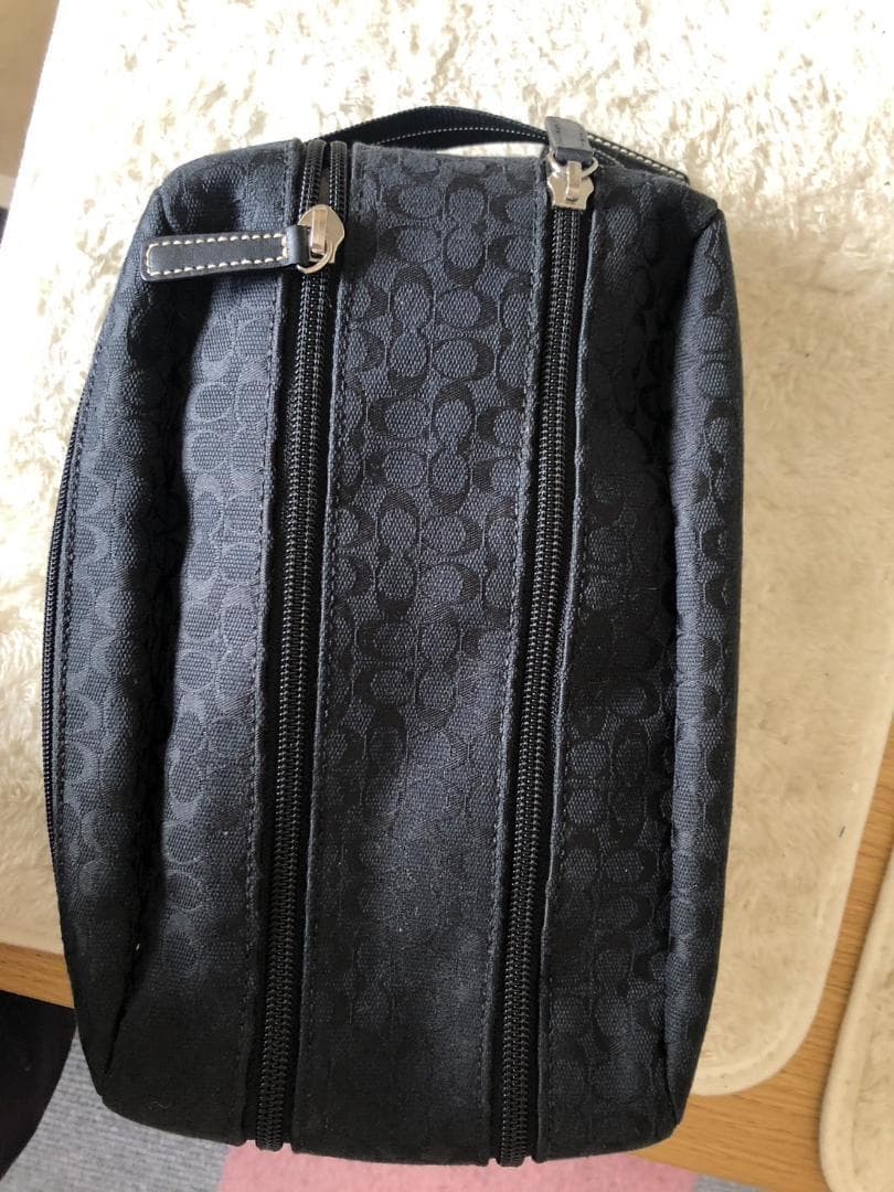 【未使用に近い】COACH　シグネチャー　ウエストバッグ+シューズケースのセット