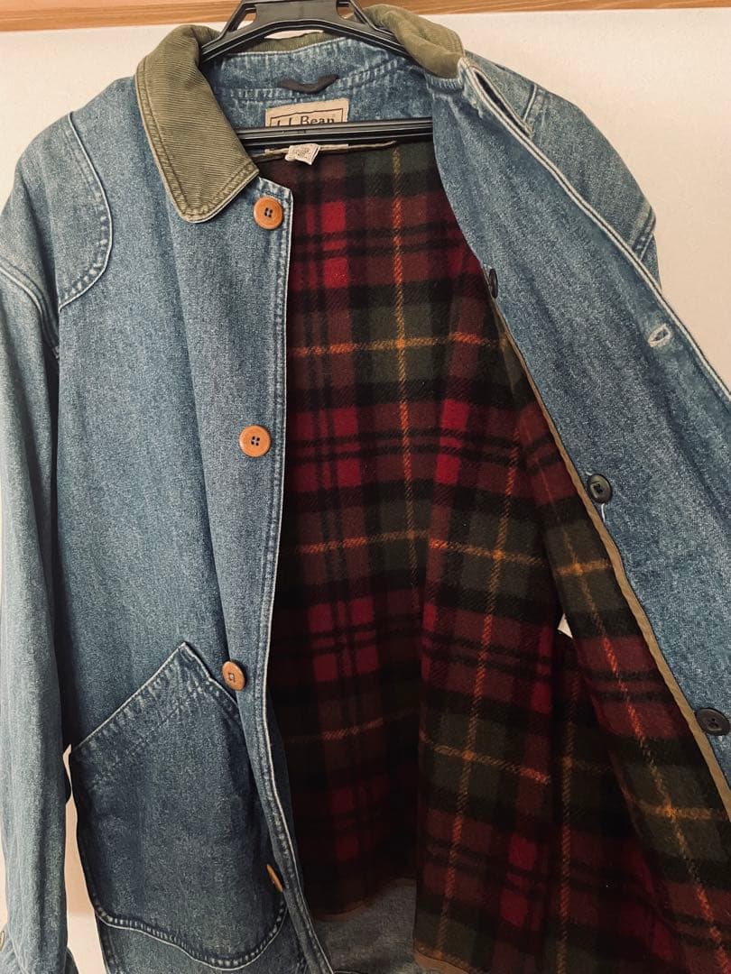 l.l.bean デニム　カバーオール　US M ブランケット　ハンティング