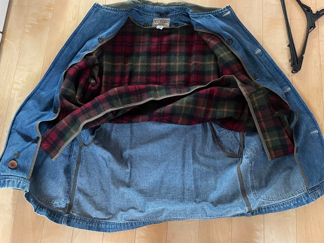 l.l.bean デニム　カバーオール　US M ブランケット　ハンティング