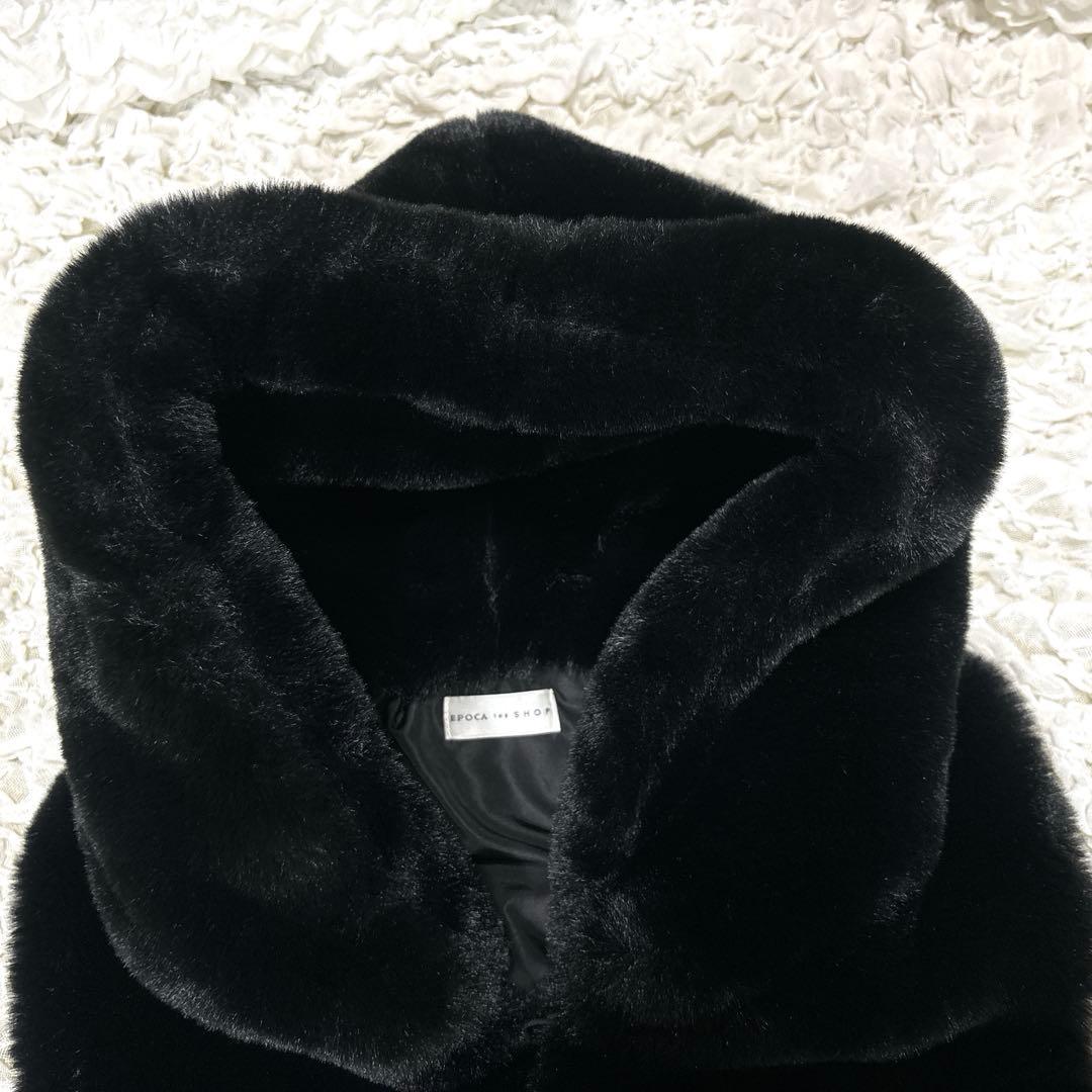 【新品】 EPOCA エポカ フード フェイクファー ベスト 光沢 モコモコ