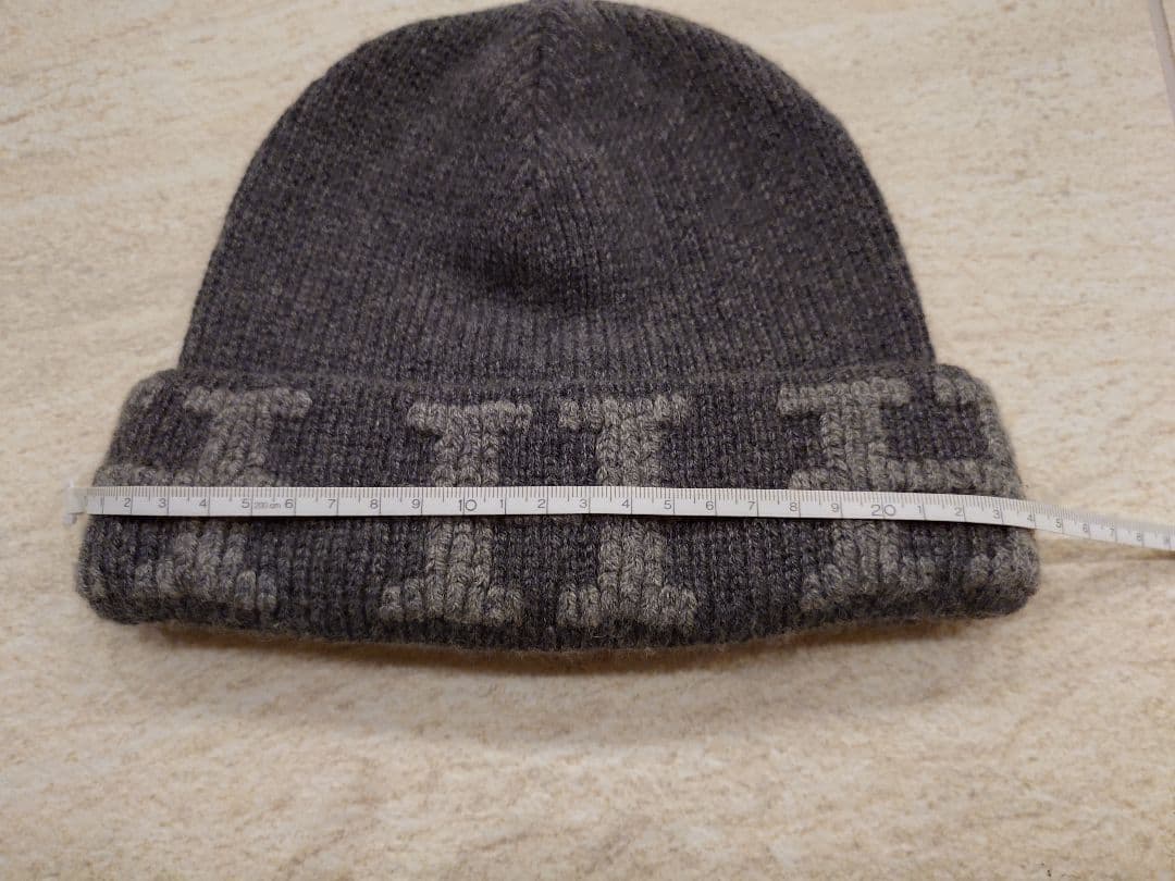 ☆新品未使用☆HERMES カシミヤグレー ニット帽 Lサイズ