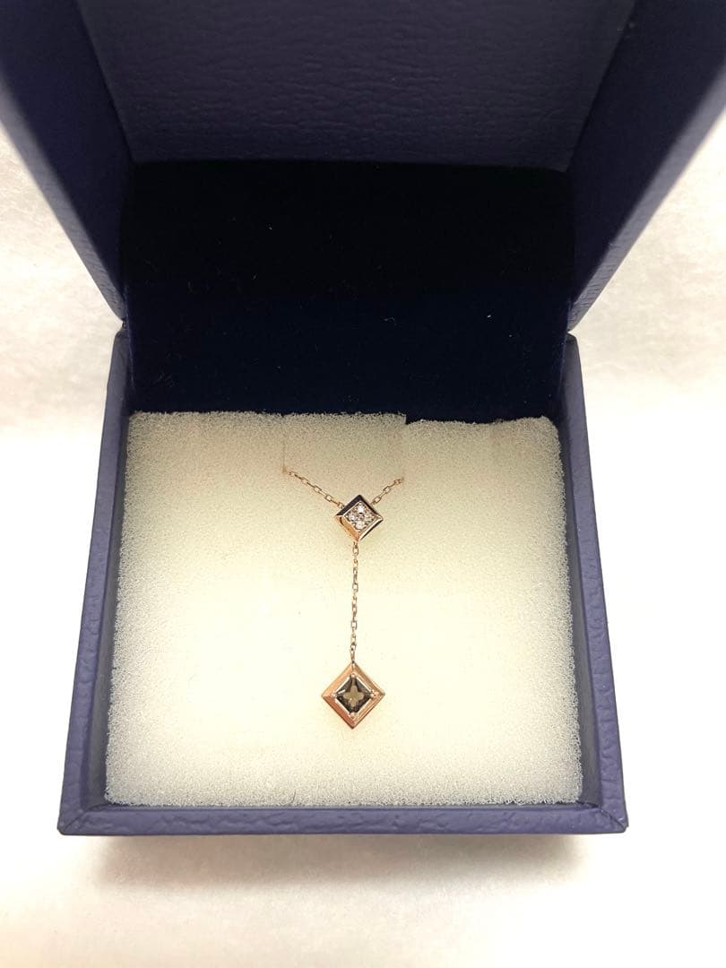 ヴァンドーム青山 K18 ダイヤモンド・スモーキークオーツスライドネックレス