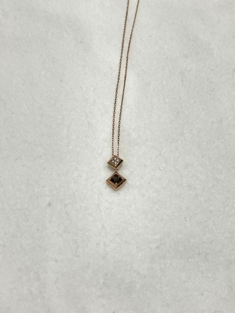 ヴァンドーム青山 K18 ダイヤモンド・スモーキークオーツスライドネックレス