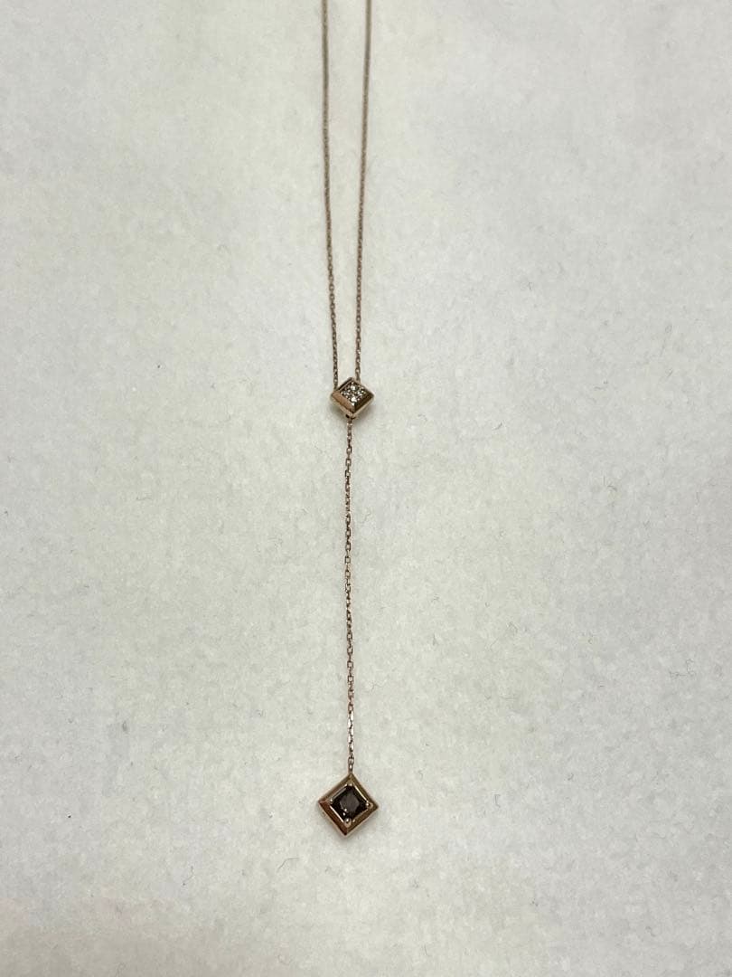 ヴァンドーム青山 K18 ダイヤモンド・スモーキークオーツスライドネックレス