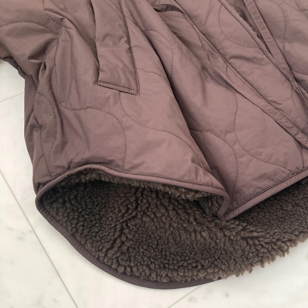 タグ付き未使用　スローブイエナ　キルトボアリバーシブルブルゾン　ブラウン
