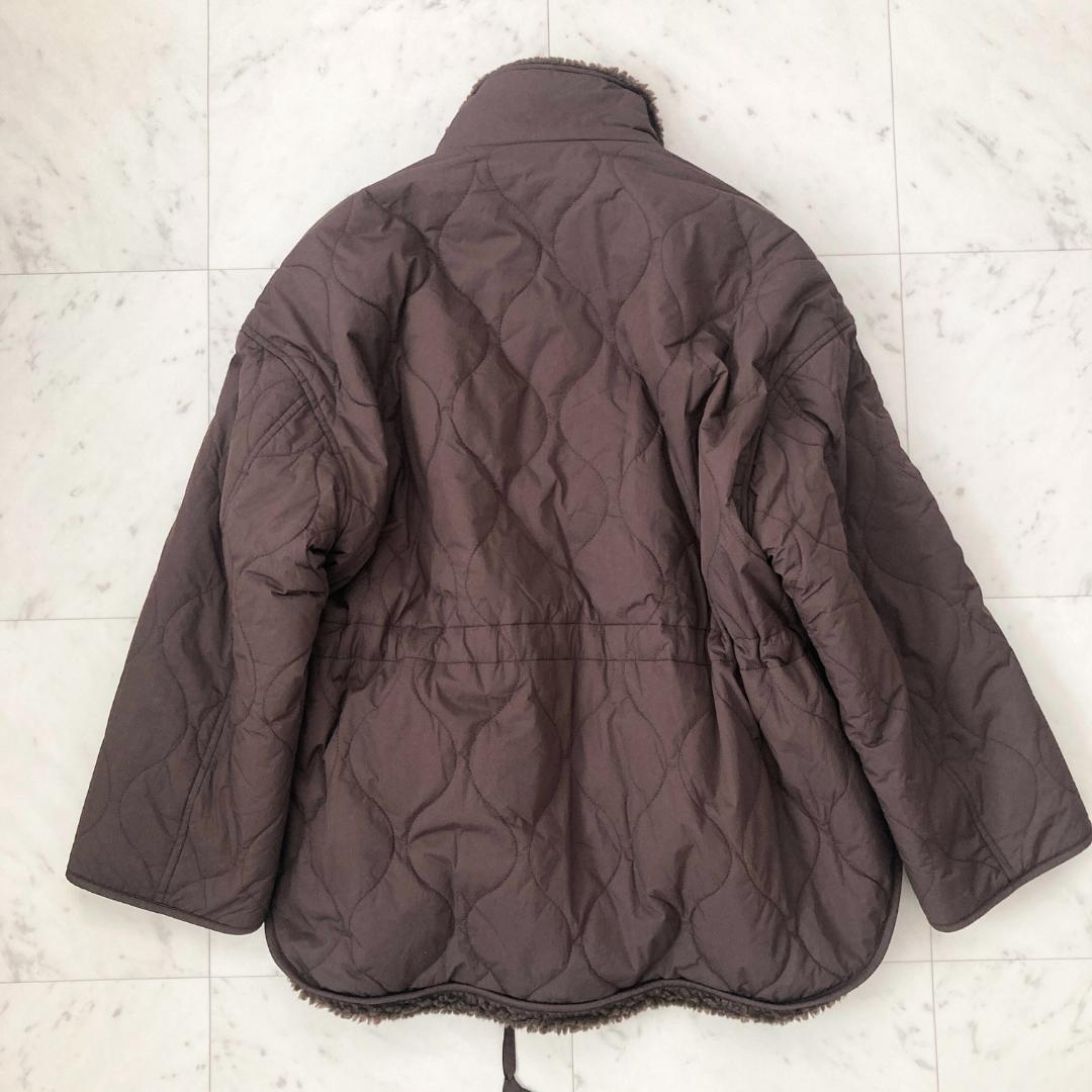 タグ付き未使用　スローブイエナ　キルトボアリバーシブルブルゾン　ブラウン