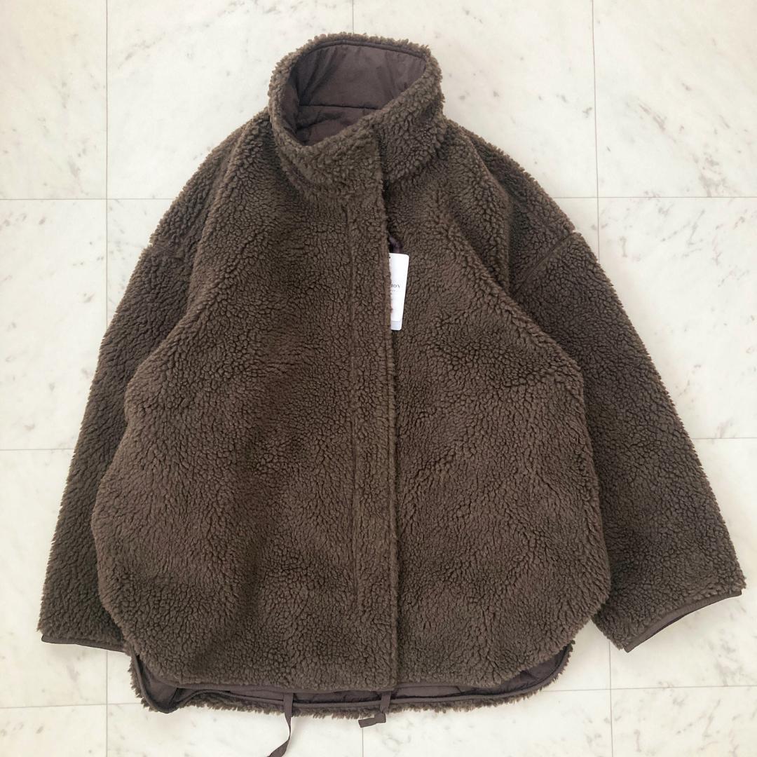 タグ付き未使用　スローブイエナ　キルトボアリバーシブルブルゾン　ブラウン