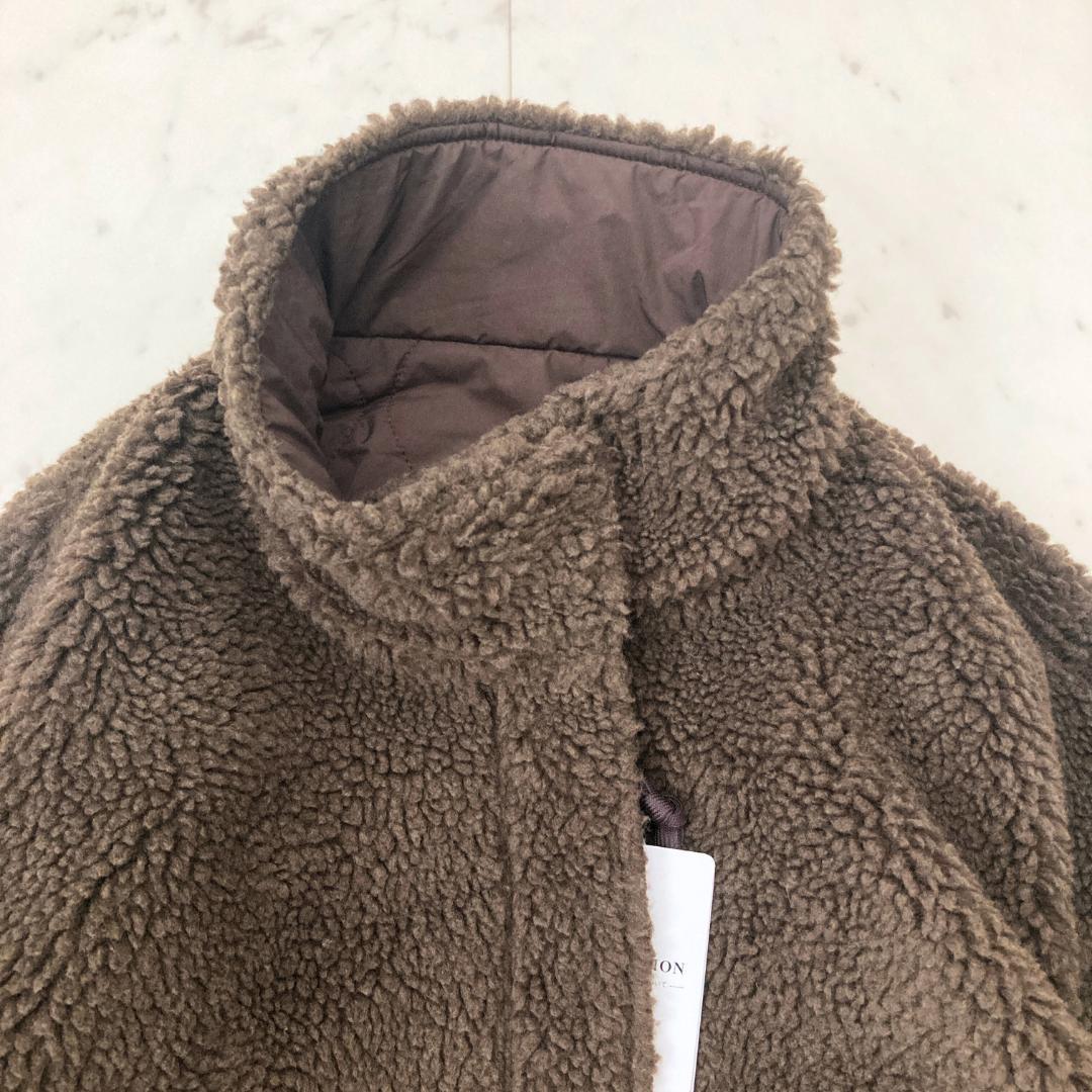 タグ付き未使用　スローブイエナ　キルトボアリバーシブルブルゾン　ブラウン