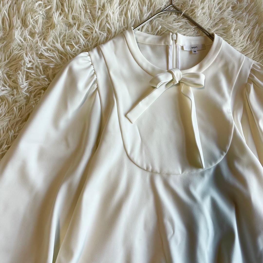 きち⭐︎ヨリ yori セレモニーリボンパフブラウス 長袖 ボウタイ 38
