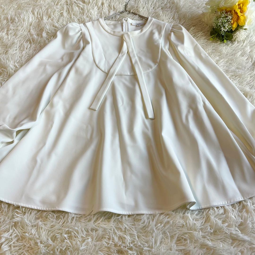 きち⭐︎ヨリ yori セレモニーリボンパフブラウス 長袖 ボウタイ 38