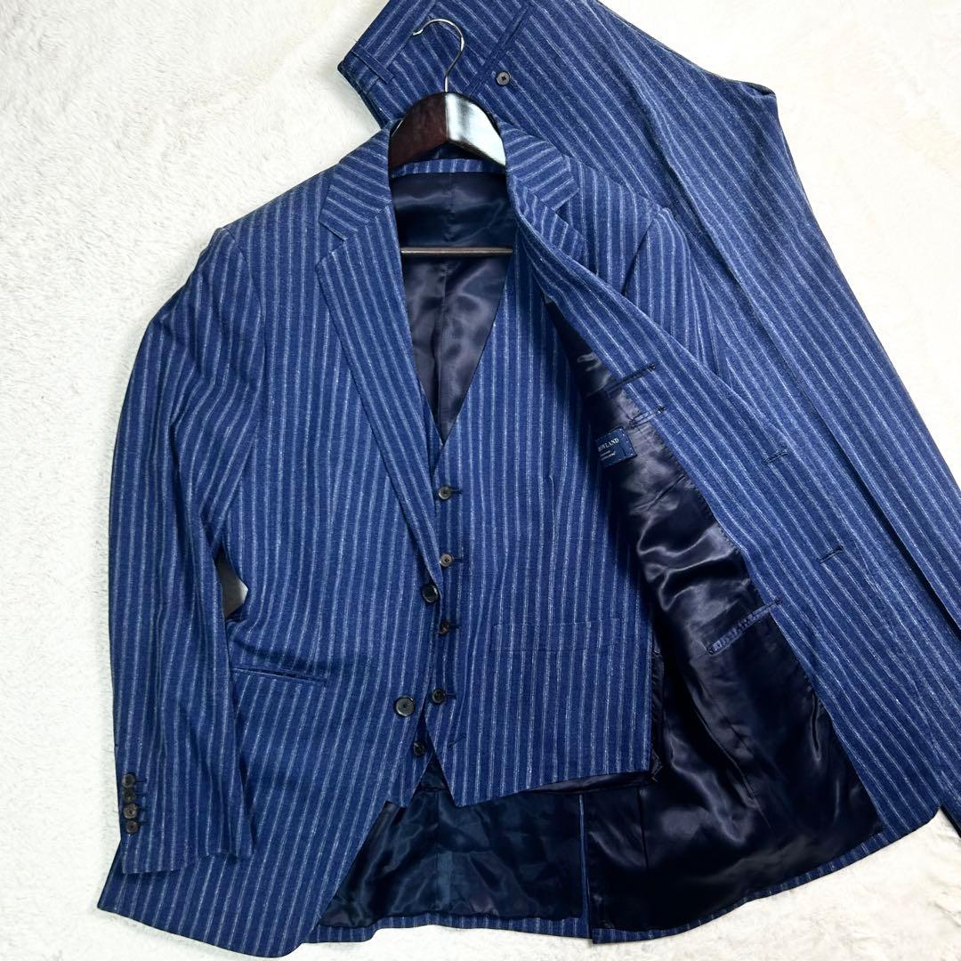 TOMORROWLAND オーダーメイドZegna スーツ　3ピース　ストライプ