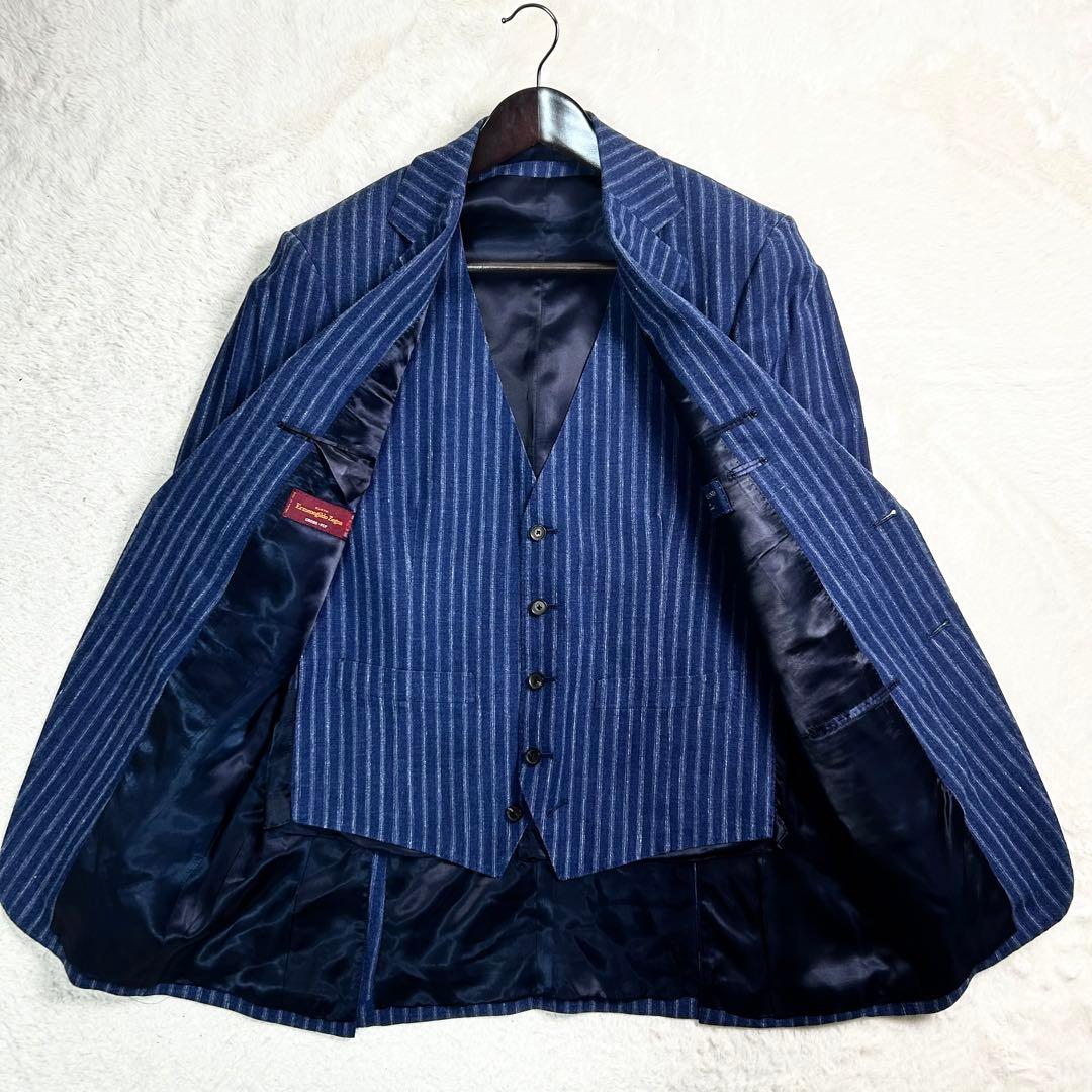 TOMORROWLAND オーダーメイドZegna スーツ　3ピース　ストライプ