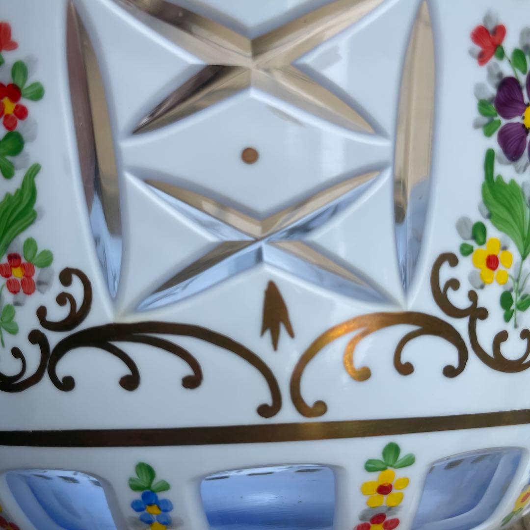 ボヘミア 水指し　花瓶　ボヘミアグラス