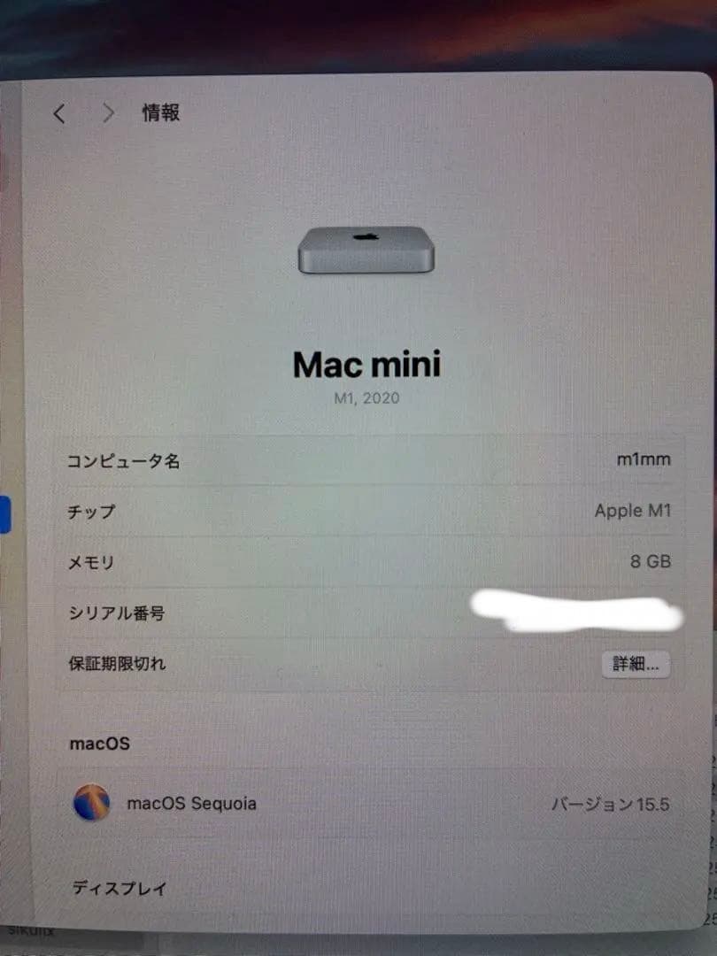 ミニPC Apple Mac mini M1 8GB 256GB SSD