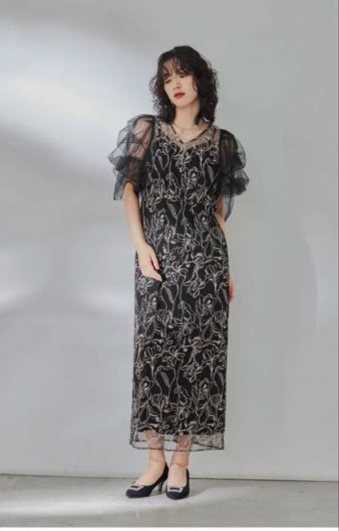 niana 【LE＇RURE】 フラフィースリーブペンシルドレス