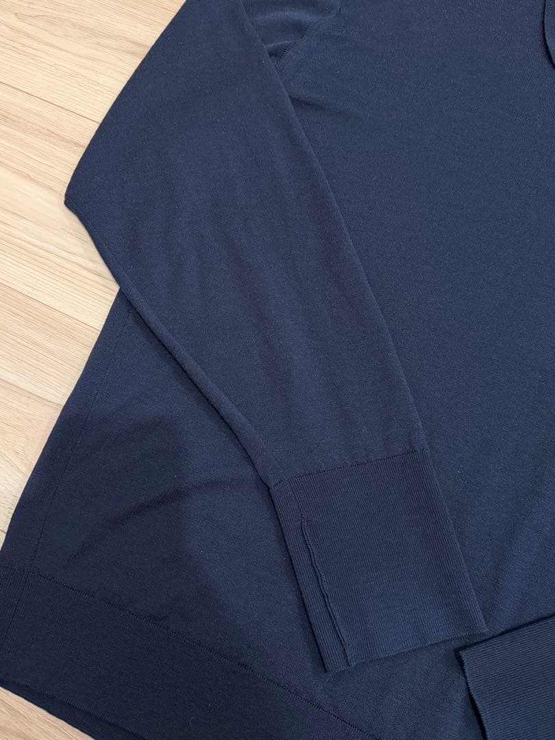 JOHN SMEDLEY 長袖ニットポロ オーバーサイズ ネイビー L