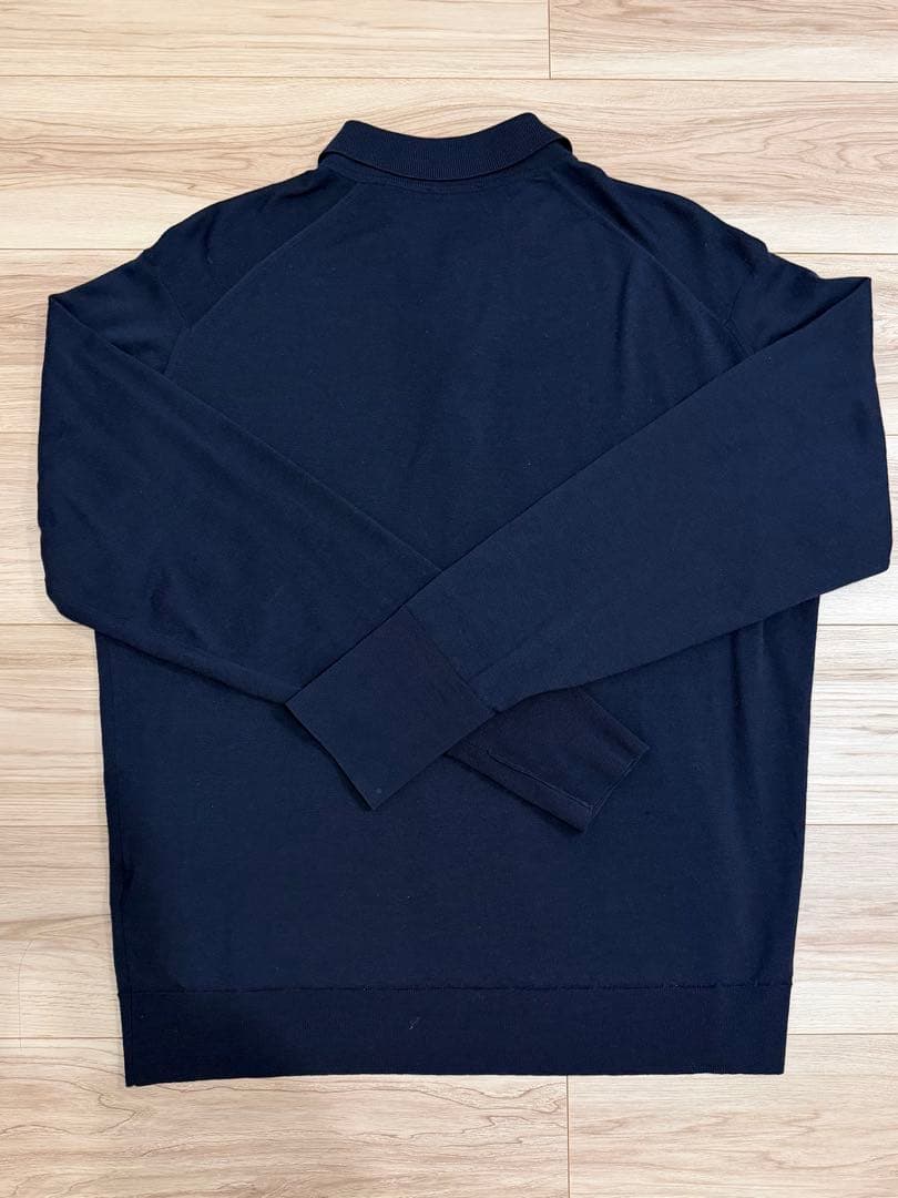 JOHN SMEDLEY 長袖ニットポロ オーバーサイズ ネイビー L