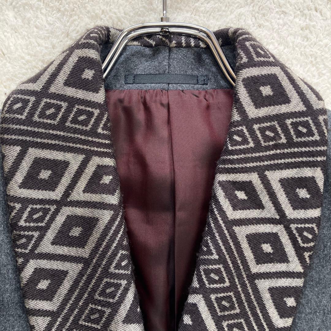 【極美品】ポールスミス　テーラード　入子菱ショールカラー　カシミヤ混　サイズM