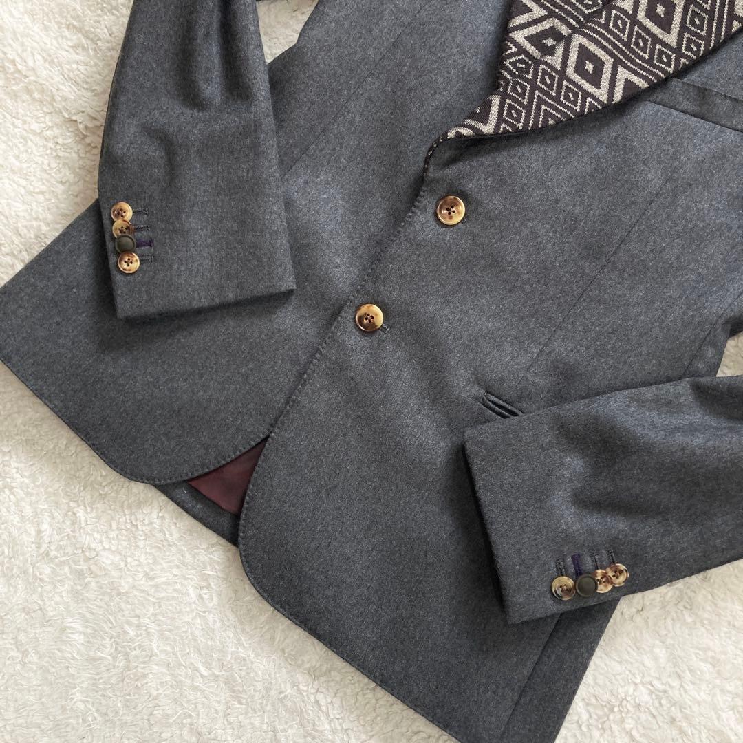 【極美品】ポールスミス　テーラード　入子菱ショールカラー　カシミヤ混　サイズM