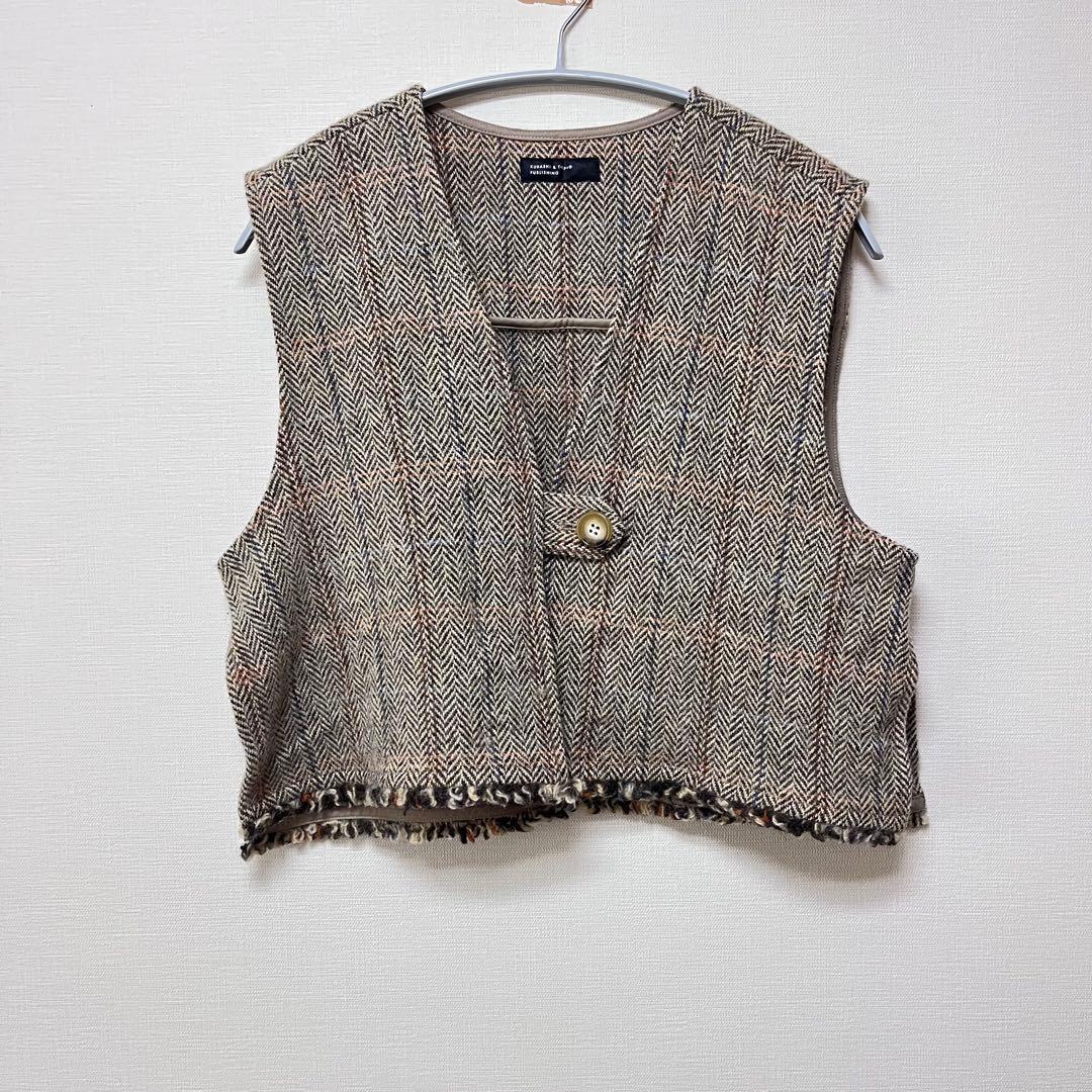 北欧暮らしの道具店　ヘリンボーン柄のウールベスト / よしいちひろさんコラボ