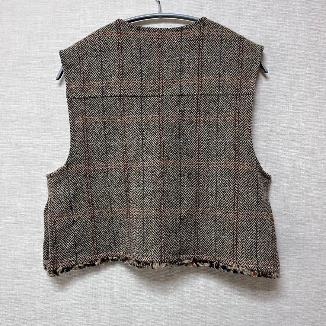 北欧暮らしの道具店　ヘリンボーン柄のウールベスト / よしいちひろさんコラボ