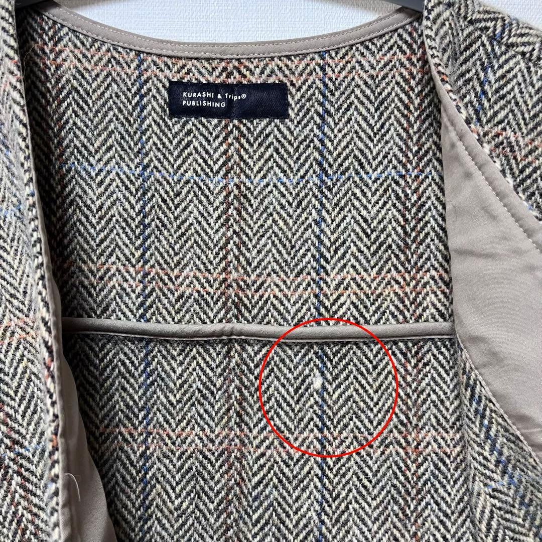 北欧暮らしの道具店　ヘリンボーン柄のウールベスト / よしいちひろさんコラボ