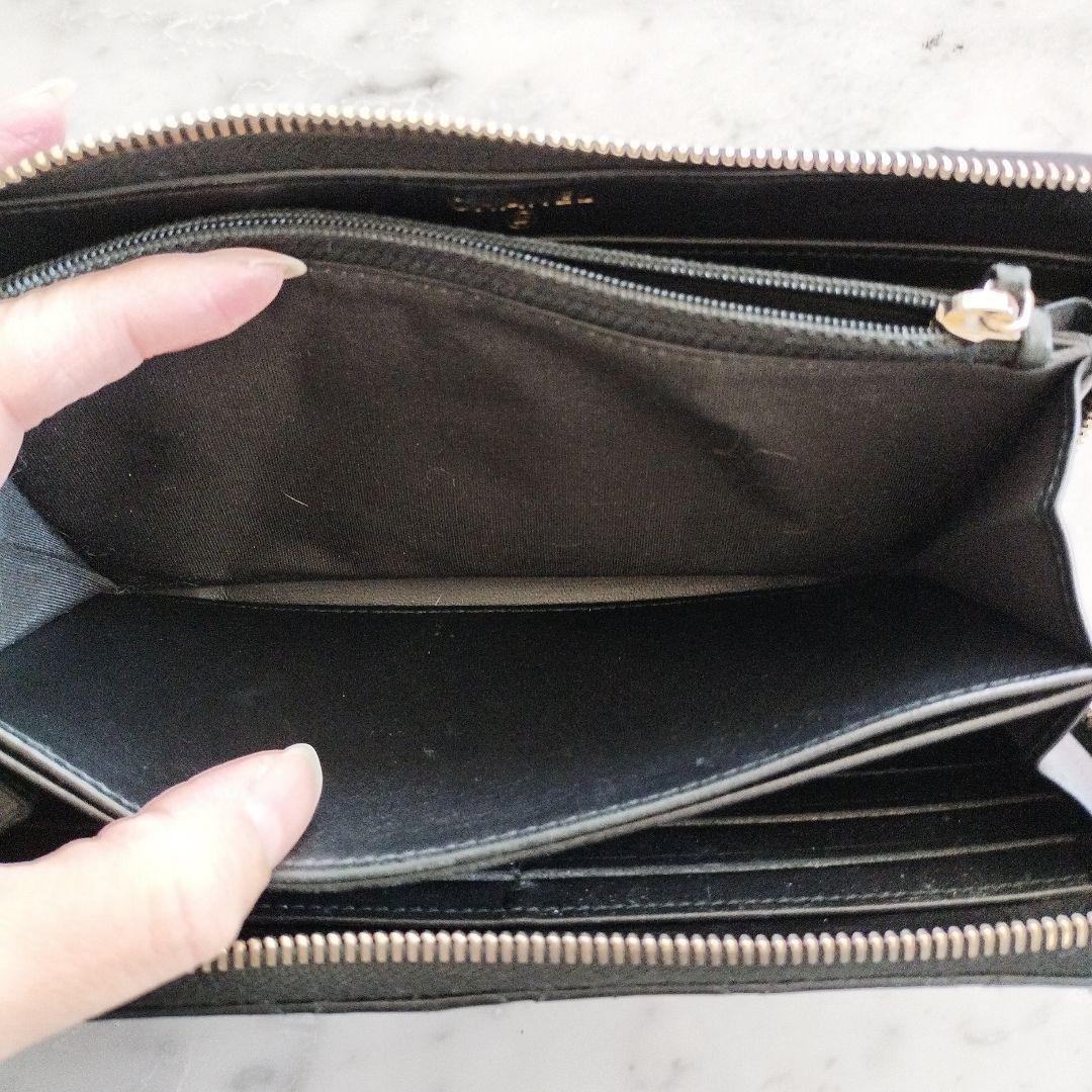 CHANEL マトラッセ ラウンドファスナー長財布 ブラック パールココ