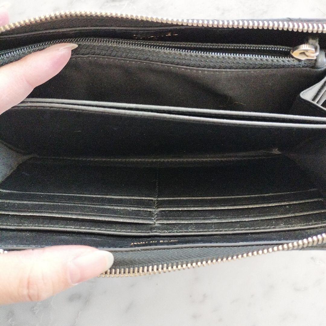 CHANEL マトラッセ ラウンドファスナー長財布 ブラック パールココ