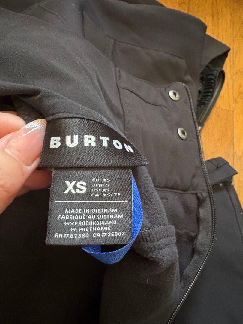 新品未使用 バートンBURTON XS ブラック ビブパンツ　スキースノーボード