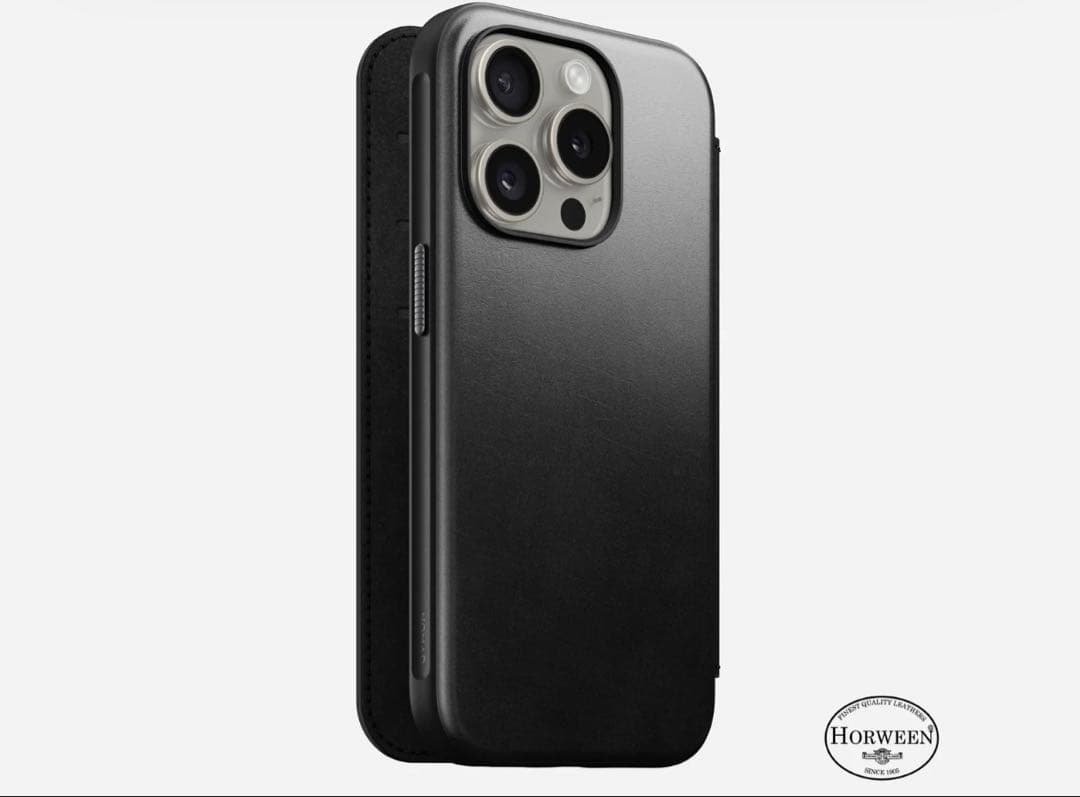 NOMAD Modern Leather Folio iPhone 15Pro用